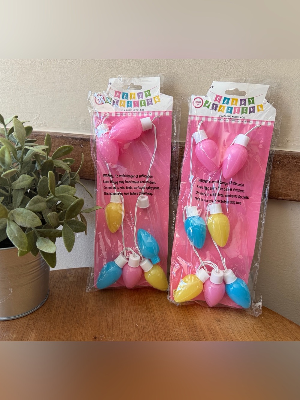 Hobby Lobby Pink, Blue & Yellow Flashing Necklace Lights